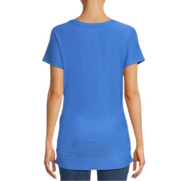 Time and Tru Women's Maternity Graphic Tee with Short Sleeves Size S (4-6) Blue - Picture 5 of 12